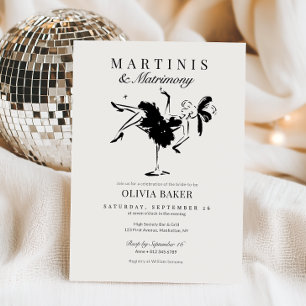 Elegant Martinis & Matrimony Bridal Shower Invitation