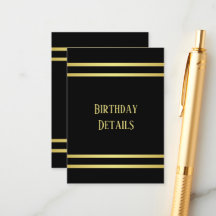 Elegant Masculine Gold & Black Birthday