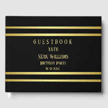 Elegant Masculine Gold & Black Birthday