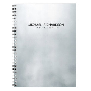 Elegant Masculine Silver Black Custom Notebook