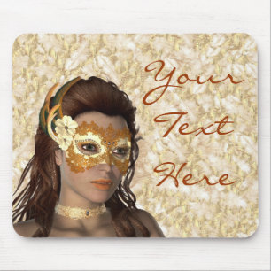 Elegant Masked Lady Mouse Mat