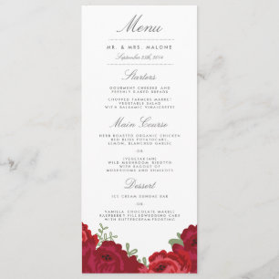 Elegant Mason Jar Wedding Menu