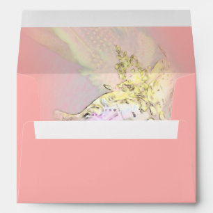 Elegant Masquerade Coral Pink Yellow Envelope