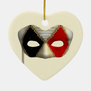 Elegant Masquerade Mask Carnival Party Art Ceramic Tree Decoration