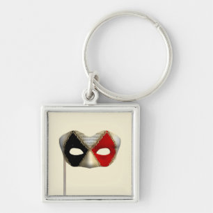 Elegant Masquerade Mask Carnival Party Art Key Ring
