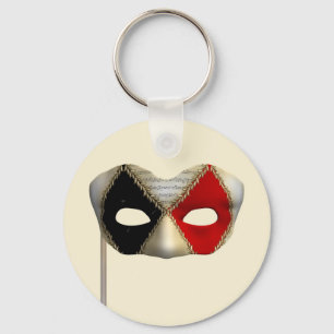 Elegant Masquerade Mask Carnival Party Art Key Ring