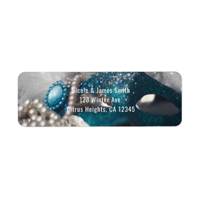 Elegant Masquerade Mask & Pearls Party Invitation (Front)