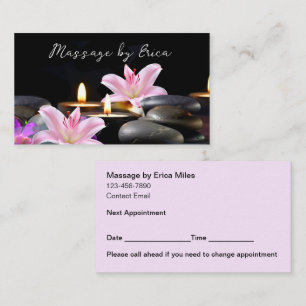 Elegant Massage Therapist Appointment Cards