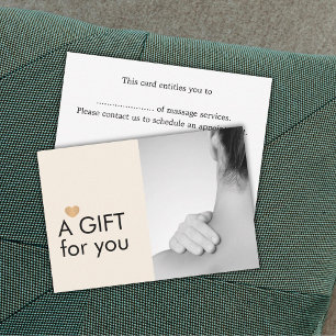 Elegant Massage Therapist Photo Pastel Gold Heart