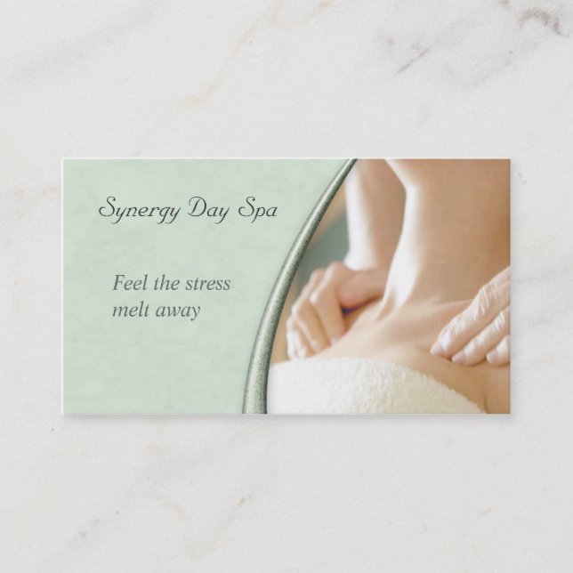 Elegant Massage Therapy Business Card (Front)