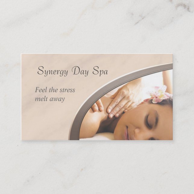 Elegant Massage Therapy Business Card (Front)