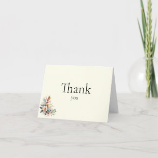 Elegant Matching Wedding Thank You Card