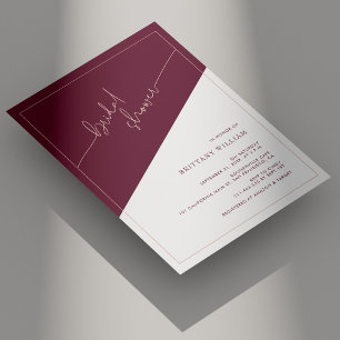 Elegant Mauve and Dusty Rose Bridal Shower Invite