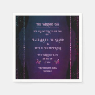 Elegant Mauve and Gold Wedding Invitations  Napkin