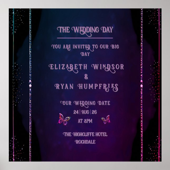 Elegant Mauve and Gold Wedding Invitations  Poster (Front)