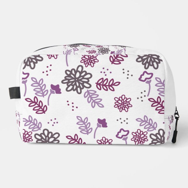 Elegant mauve floral toiletry bag (Front)