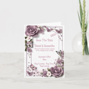 Elegant Mauve Frame Template Wedding Invitation