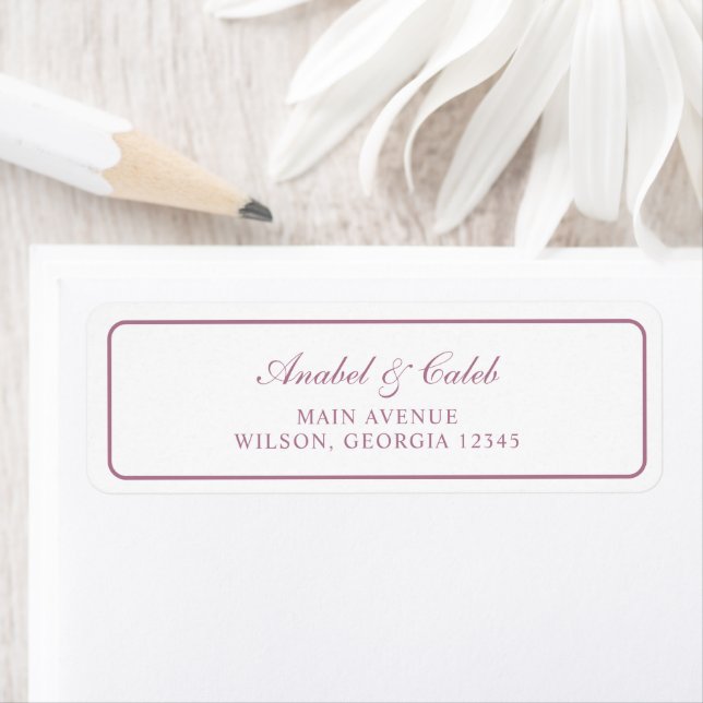 Elegant Mauve Frame Wedding Return Address (Insitu)