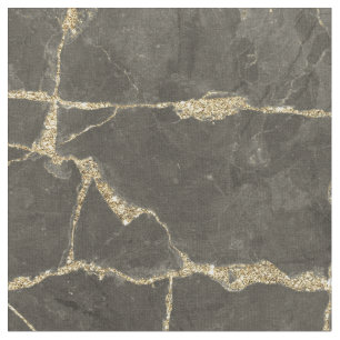 Elegant mauve grey faux gold glitter marble fabric