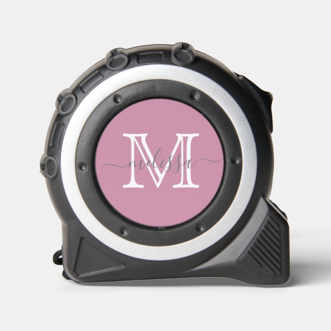 Elegant Mauve Minimal Name and Monogram 1 (Front)