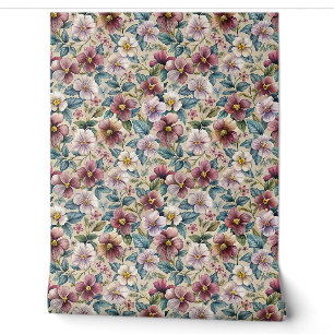 Elegant mauve pastel purple lilac burgundy violets wallpaper
