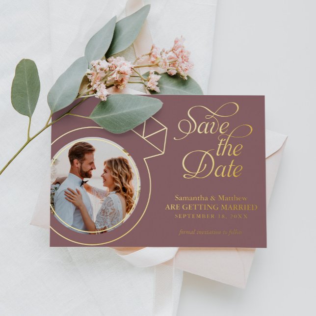 Elegant Mauve Photo Wedding Save The Date (Creator Uploaded)