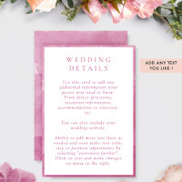 Elegant Mauve Pink Watercolor Wedding Details