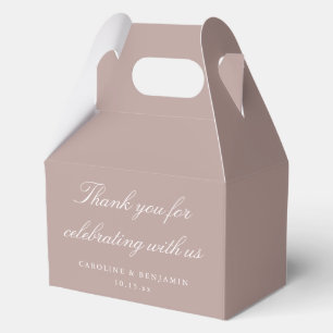 Elegant Mauve Script Wedding Custom Thank You Favour Box