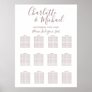 Elegant Mauve Signature Wedding Seating Chart