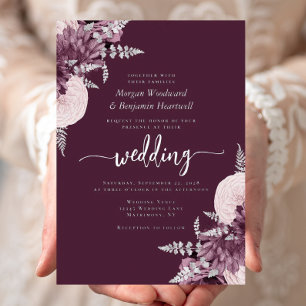 Elegant Mauve Silver Floral Wedding