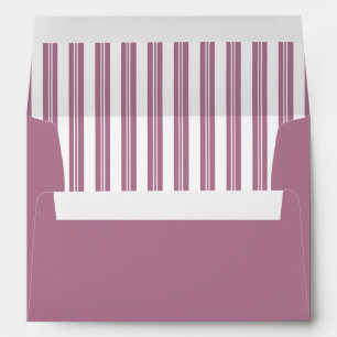 Elegant Mauve Stripes Wedding Envelope