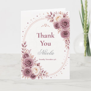 Elegant Mauve Sweet 16 Thank You Card