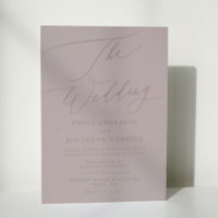 Elegant Mauve Taupe Calligraphy The Wedding