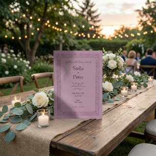 Elegant Mauve Vintage Frame Formal Wedding Invitation