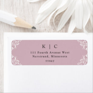 Elegant Mauve Vintage Wedding Return Address