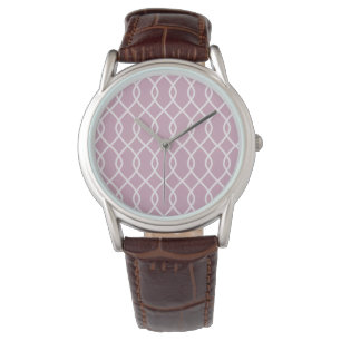 Elegant Mauve Wave Pattern Watch