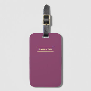 Elegant Mauve with Name Luggage Tag