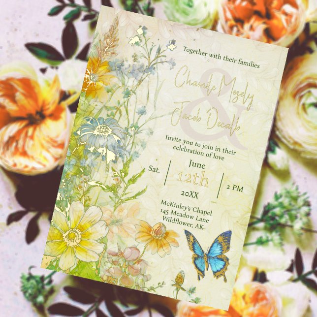 Elegant Meadow Boho Wildflower Wedding (Perfect for Elegant Boho and Garden Wedding Themes.  View Collection for Matching Stationery.)
