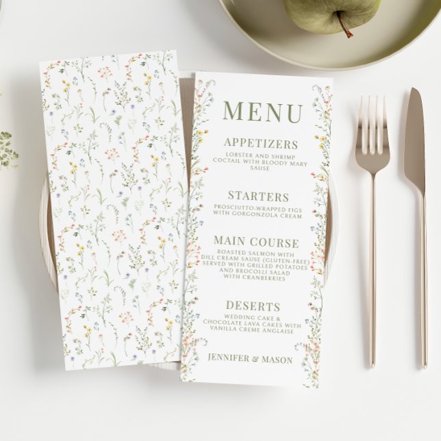 Elegant Meadow Flower Wedding Menu (Creator Uploaded)
