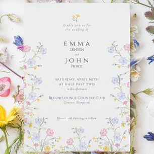 Elegant Meadow Wildflower Garden Wedding Invitation