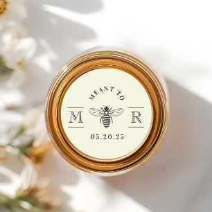 Elegant Meant to Bee Honey Wedding Favour Classic Round Sticker