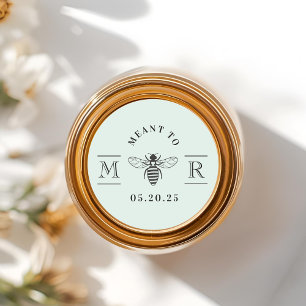 Elegant Meant to Bee Honey Wedding Favour Sage Classic Round Sticker