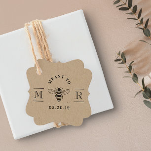 Elegant Meant to Bee Honey Wedding Kraft Favour Tags