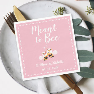 Elegant Meant To Bee Pink Wedding Party Napkin