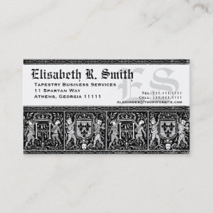 Elegant Mediaeval Embroidery Romantic Pattern Business Card