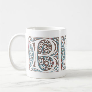 Elegant Mediaeval Letter B Antique Monogram Coffee Mug