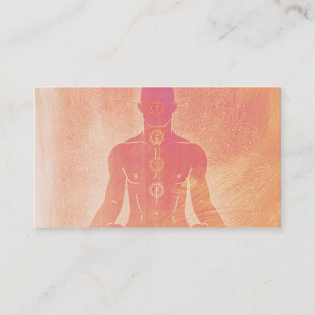 Elegant Meditation Logo Yoga Business Card (Front)