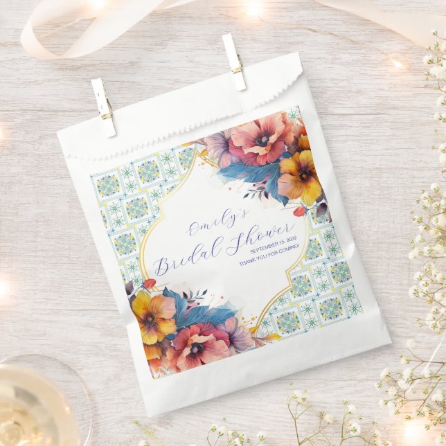 Elegant Mediterranean Art Bridal Shower Favour Bags (Clipped)