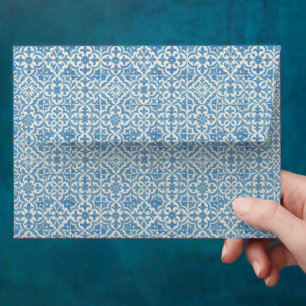 Elegant Mediterranean Blue Tile Envelope
