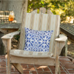 Elegant Mediterranean Blue White Spanish Tile Cushion<br><div class="desc">Bring timeless Mediterranean charm to your outdoor space with this Blue & White Spanish Tile Pattern Outdoor Pillow—a striking blend of elegance, tradition, and sunshine-ready style. Inspired by classic Spanish and Moroccan tilework, this design features intricate blue and white patterns that evoke the breezy beauty of coastal courtyards and sun-soaked...</div>